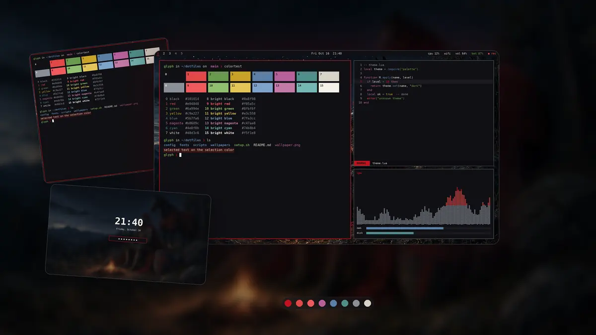 Blackshield theme on an Omarchy desktop
